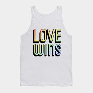 Love Wins Rainbow LGBTQ Quote for Pride Tank Top